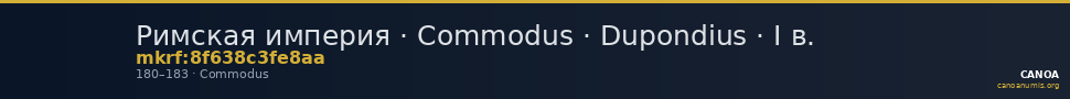 Римская империя · Commodus · Dupondius · I в. — CANOA