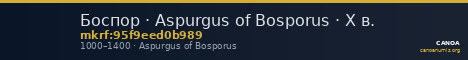 Боспор · Aspurgus of Bosporus · X в. — CANOA
