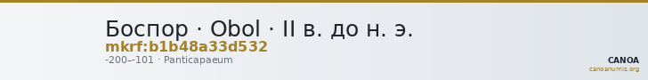 Боспор · Obol · II в. до н. э. — CANOA
