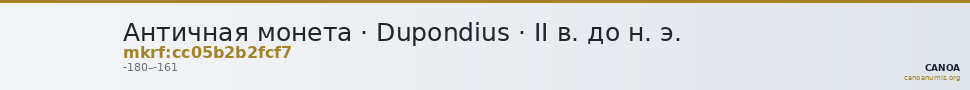 Античная монета · Dupondius · II в. до н. э. — CANOA