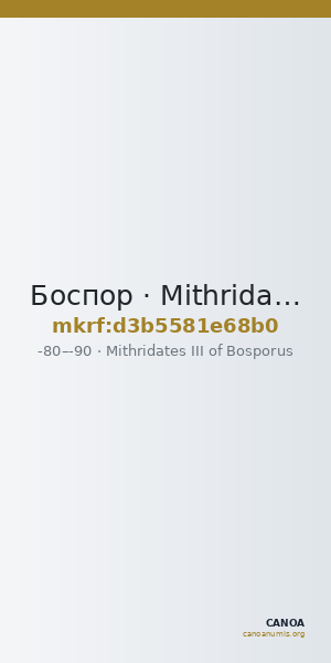 Боспор · Mithridates III of Bosporus · Tetrachalkon · I в. до н. э. — CANOA