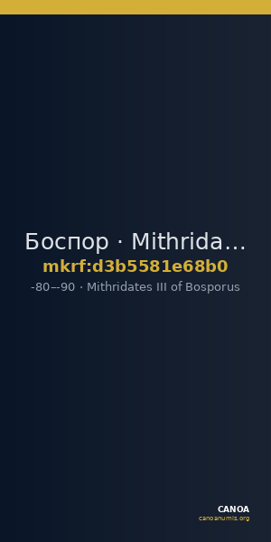 Боспор · Mithridates III of Bosporus · Tetrachalkon · I в. до н. э. — CANOA