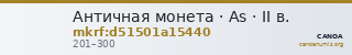 Античная монета · As · II в. — CANOA