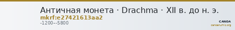 Античная монета · Drachma · XII в. до н. э. — CANOA