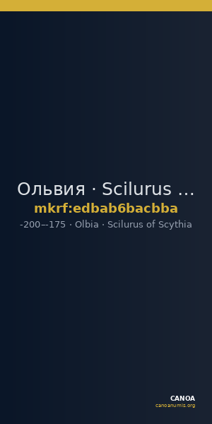 Ольвия · Scilurus of Scythia · II в. до н. э. — CANOA