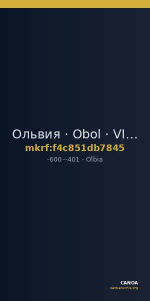 Ольвия · Obol · VI в. до н. э. — CANOA