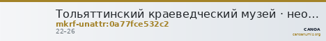 Тольяттинский краеведческий музей · неопределённые — CANOA