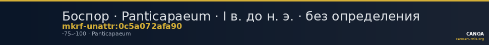 Боспор · Panticapaeum · I в. до н. э. · без определения — CANOA