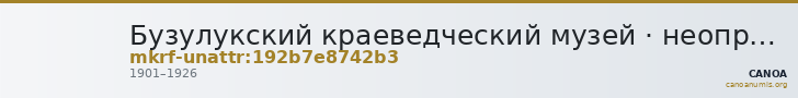 Бузулукский краеведческий музей · неопределённые — CANOA