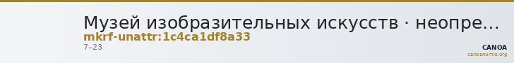 Музей изобразительных искусств · неопределённые — CANOA