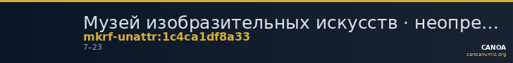 Музей изобразительных искусств · неопределённые — CANOA