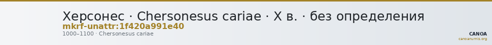 Херсонес · Chersonesus cariae · X в. · без определения — CANOA