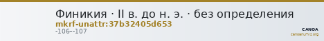 Финикия · II в. до н. э. · без определения — CANOA