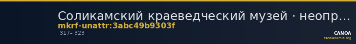 Соликамский краеведческий музей · неопределённые — CANOA
