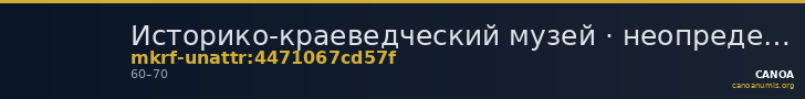 Историко-краеведческий музей · неопределённые — CANOA