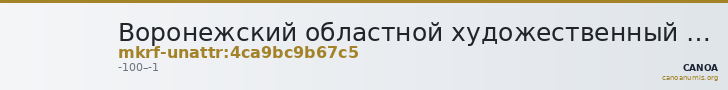 Воронежский областной художественный музей им. И.Н. Крамского · неопределённые — CANOA