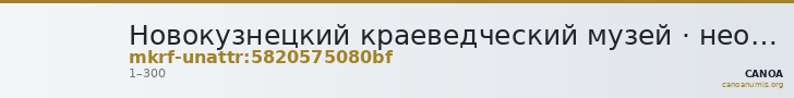 Новокузнецкий краеведческий музей · неопределённые — CANOA