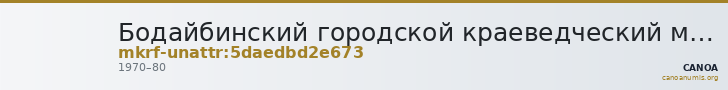 Бодайбинский городской краеведческий музей имени В.Ф. Верещагина · неопределённые — CANOA