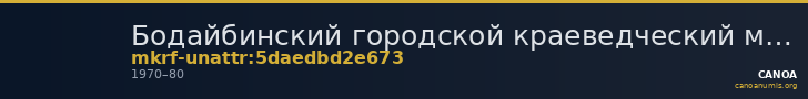 Бодайбинский городской краеведческий музей имени В.Ф. Верещагина · неопределённые — CANOA