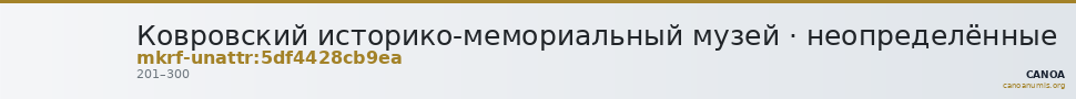 Ковровский историко-мемориальный музей · неопределённые — CANOA