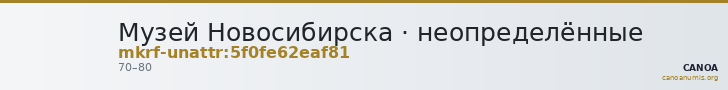 Музей Новосибирска · неопределённые — CANOA