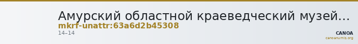 Амурский областной краеведческий музей им. Г.С. Новикова-Даурского · неопределённые — CANOA