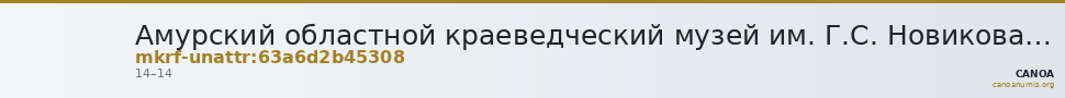 Амурский областной краеведческий музей им. Г.С. Новикова-Даурского · неопределённые — CANOA