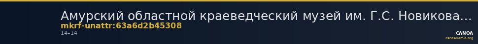 Амурский областной краеведческий музей им. Г.С. Новикова-Даурского · неопределённые — CANOA