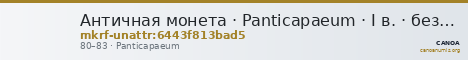 Античная монета · Panticapaeum · I в. · без определения — CANOA