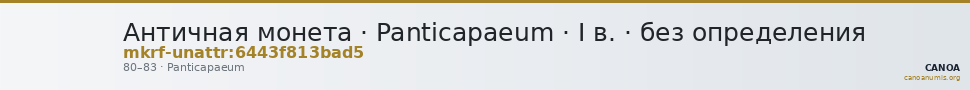 Античная монета · Panticapaeum · I в. · без определения — CANOA
