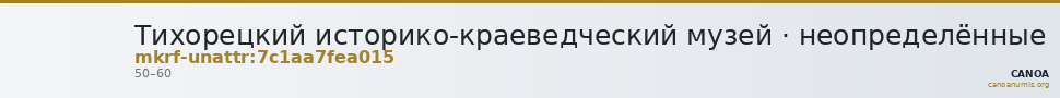 Тихорецкий историко-краеведческий музей · неопределённые — CANOA