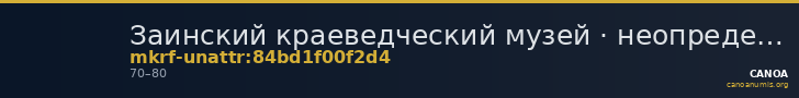 Заинский краеведческий музей · неопределённые — CANOA