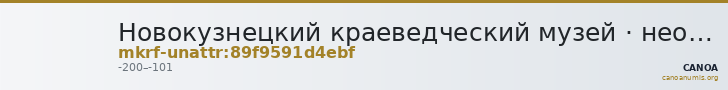 Новокузнецкий краеведческий музей · неопределённые — CANOA