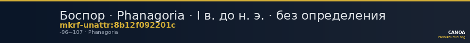 Боспор · Phanagoria · I в. до н. э. · без определения — CANOA
