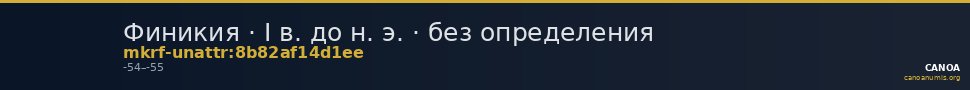 Финикия · I в. до н. э. · без определения — CANOA