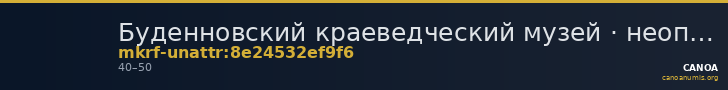 Буденновский краеведческий музей · неопределённые — CANOA