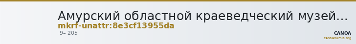 Амурский областной краеведческий музей им. Г.С. Новикова-Даурского · неопределённые — CANOA