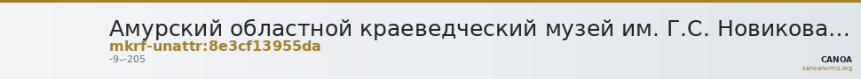 Амурский областной краеведческий музей им. Г.С. Новикова-Даурского · неопределённые — CANOA