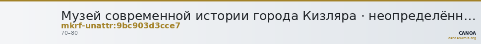 Музей современной истории города Кизляра · неопределённые — CANOA