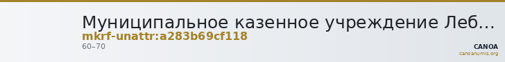 Муниципальное казенное учреждение Лебяжский районный краеведческий музей · неопределённые — CANOA