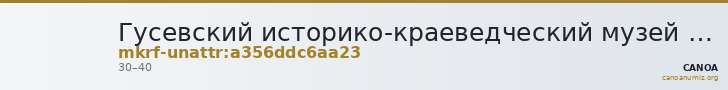 Гусевский историко-краеведческий музей им. А.М. Иванова · неопределённые — CANOA