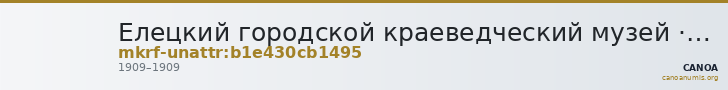 Елецкий городской краеведческий музей · неопределённые — CANOA