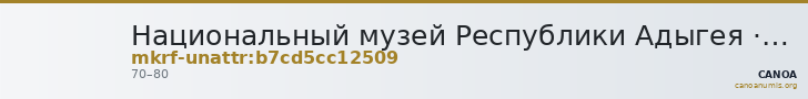 Национальный музей Республики Адыгея · неопределённые — CANOA