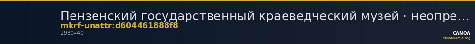 Пензенский государственный краеведческий музей · неопределённые — CANOA
