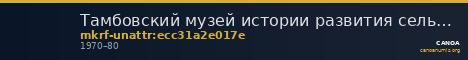 Тамбовский музей истории развития сельского хозяйства Амурской области · неопределённые — CANOA