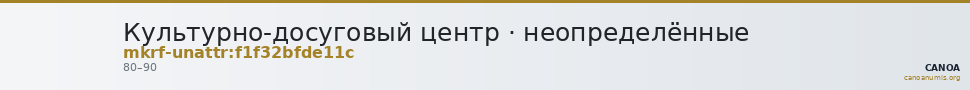 Культурно-досуговый центр · неопределённые — CANOA