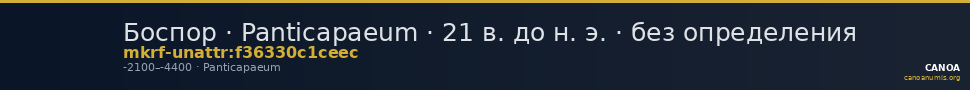 Боспор · Panticapaeum · 21 в. до н. э. · без определения — CANOA