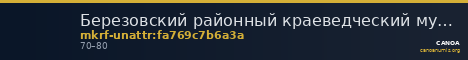 Березовский районный краеведческий музей · неопределённые — CANOA