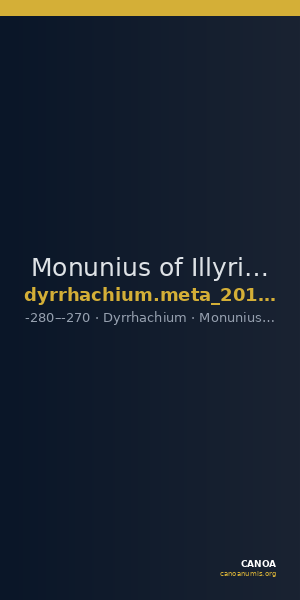 Monunius of Illyria Dyrrhachium Meta 2015 Series II Monounios stater — CANOA