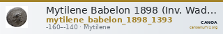 Mytilene Babelon 1898 (Inv. Waddington) 1393 — CANOA